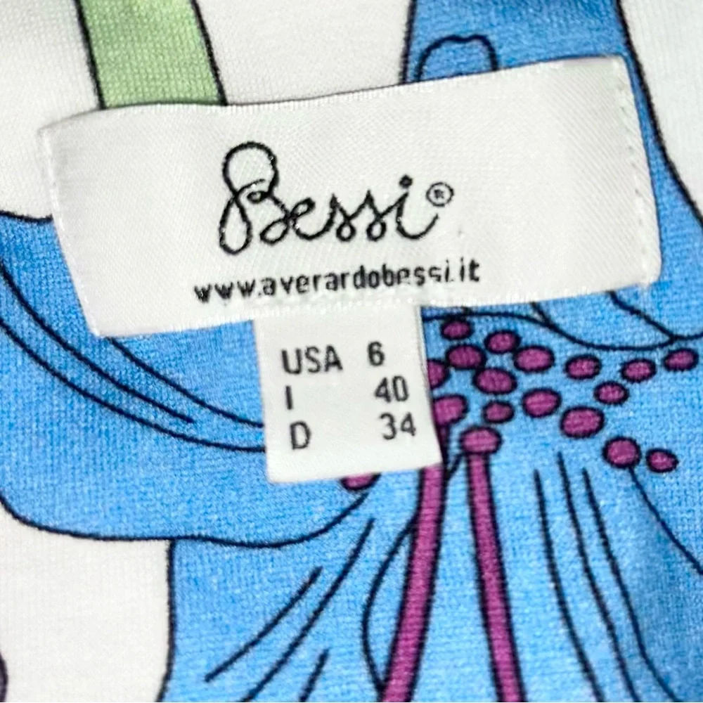 Averardo Bessi Floral Print Short Sleeve Shift Dress Size 6 - Picture 7 of 10